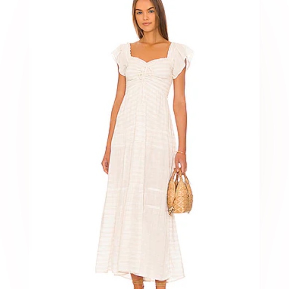 L*Space Lucia Beach Fling Midi Dress in Cream-NWOT